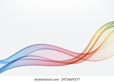 Curved lines rainbow color abstract element.