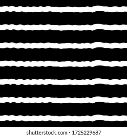 Curved lines seamless pattern. Jagged stripes ornament. Curves print. Linear waves motif. Striped background. Broken line shapes wallpaper. Wavy stripe figures. Ethnical textile print. Vector artwork