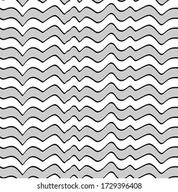 Curved Lines Seamless Pattern Linear Waves Stock Vector (Royalty Free ...