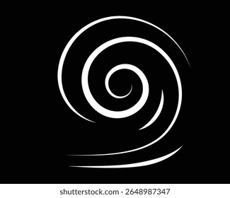 Linhas curvas mostram brisa em espiral