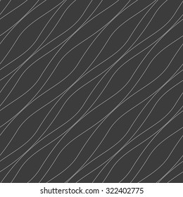 Curved lines in a simple diagonal pattern, seamless vector background.