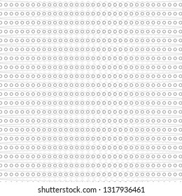 Curved lines with small dots horizontal geometric pattern black monochrome isolated on white vector background