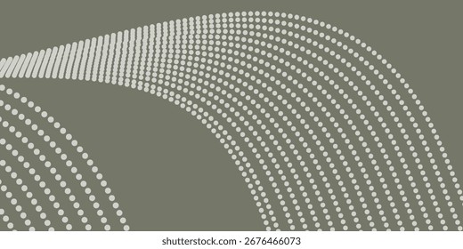 Líneas curvas de puntos Pequeños en gris claro sobre un fondo gris oscuro.