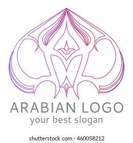 curved lines style oriental pattern logotype 