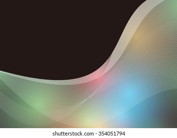 Curved lines and wave abstract background, vector illustration