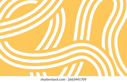 Plano de fundo amarelo das linhas curvas. Massas ou massas abstratas. Ilustração vetorial