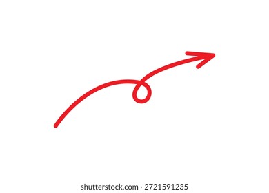 Seta curva em loop apontando para a direita sobre plano de fundo plano, elemento de design de vetor mínimo