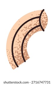 Curved macaroni element pasta sticker