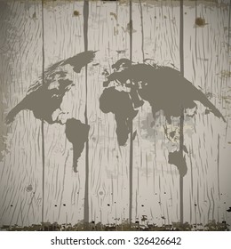 curved map of the world on the fence