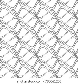 Curved mesh pattern, strip, wave, universal, seamless vector background.