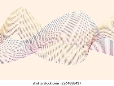 Curved mesh. Wavy lines vectorial. Gradient colors. Illustration.