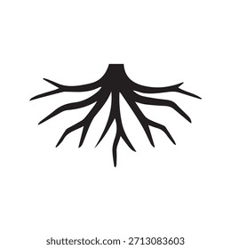 Diseño de raíz minimalista curvado que enfatiza el movimiento suave de la línea que fluye