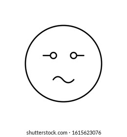 Curved mouth, emotions icon. Simple line, outline vector expression of mood icons for ui and ux, website or mobile application