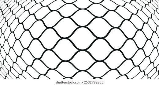 Curved net pattern. Seamless design for sports equipment or apparel such as soccer goals, volleyball nets, basketball hoops, hockey nets, and athletic equipment.eps10