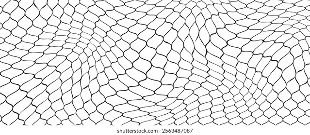 Curved net pattern. Seamless design for sportswear or equipment like soccer goals, volleyball nets, basketball hoops, hockey nets, and athletic gear.