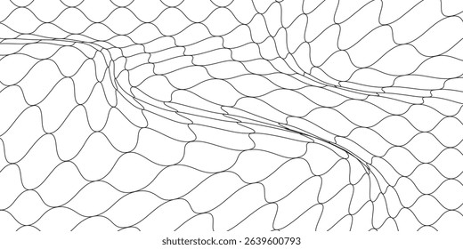 Curved net pattern. Seamless design for sportswear or equipment like soccer goals, volleyball nets, basketball hoops, hockey nets, and athletic gear