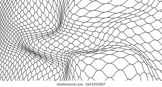 Curved net pattern. Seamless design for sportswear or equipment like soccer goals, volleyball nets, basketball hoops, hockey nets, and athletic gear. eps 10