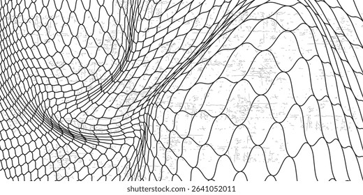 Curved net pattern. Seamless design for sportswear or equipment like soccer goals, volleyball nets, basketball hoops, hockey nets, and athletic gear. eps 10