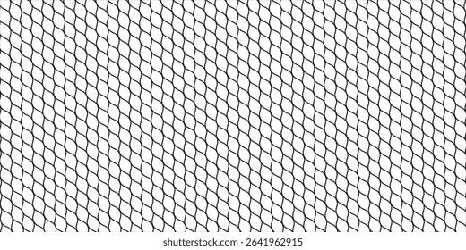Curved net pattern. Seamless design for sportswear or equipment like soccer goals, volleyball nets, basketball hoops, hockey nets, and athletic gear