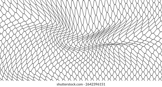 Curved net pattern. Seamless design for sportswear or equipment like soccer goals, volleyball nets, basketball hoops, hockey nets, and athletic gear.