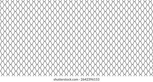 Curved net pattern. Seamless design for sportswear or equipment like soccer goals, volleyball nets, basketball hoops, hockey nets, and athletic gear.