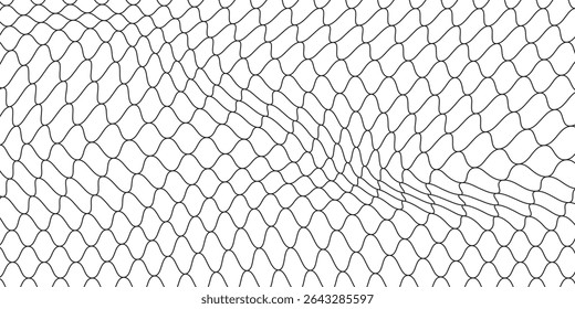 Curved net pattern. Seamless design for sportswear or equipment like soccer goals, volleyball nets, basketball hoops, hockey nets, and athletic gear.