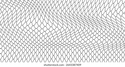 Curved net pattern. Seamless design for sportswear or equipment like soccer goals, volleyball nets, basketball hoops, hockey nets, and athletic gear.