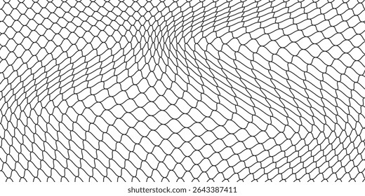 Curved net pattern. Seamless design for sportswear or equipment like soccer goals, volleyball nets, basketball hoops, hockey nets, and athletic.