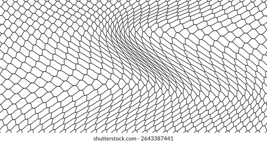 Curved net pattern. Seamless design for sportswear or equipment like soccer goals, volleyball nets, basketball hoops, hockey nets, and athletic.