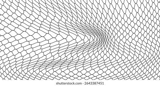 Curved net pattern. Seamless design for sportswear or equipment like soccer goals, volleyball nets, basketball hoops, hockey nets.