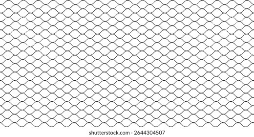 Curved net pattern. Seamless design for sportswear or equipment like soccer goals, volleyball nets, basketball hoops, hockey nets, and athletic gear.
