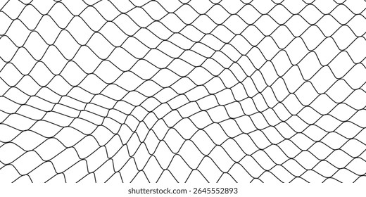 Curved net pattern. Seamless design for sportswear or equipment like soccer goals, volleyball nets, basketball hoops, hockey nets, and athletic gear.