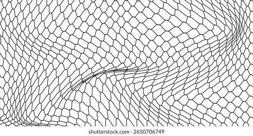 Curved net pattern. Seamless design for sportswear or equipment like soccer goals, volleyball nets, basketball hoops, hockey nets, and athletic gear. white background