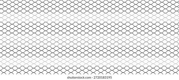 Curved net pattern. Seamless design for sportswear or equipment like soccer goals, volleyball nets, basketball hoops, hockey nets, and athletic gear

