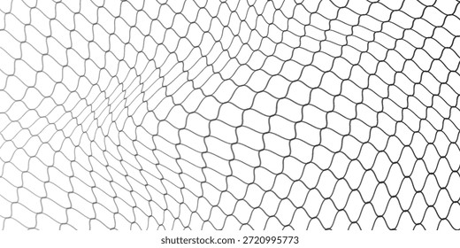 Curved net pattern. Seamless design for sportswear or equipment like soccer goals, volleyball nets, basketball hoops, hockey nets, and athletic gear