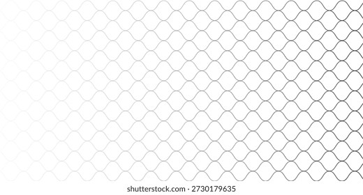 Gebogenes Netzmuster. Nahtloses Design für Sportbekleidung oder Ausrüstung wie Fußballtore, Volleyballnetze, Basketballkorb, Hockeynetze und Sportgeräte.