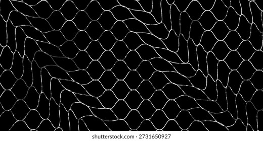 Gebogenes Netzmuster. Nahtloses Design für Sportbekleidung oder Ausrüstung wie Fußballtore, Volleyballnetze, Basketballkorb, Hockeynetze und Sportgeräte. 10 EPS