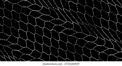 Gebogenes Netzmuster. Nahtloses Design für Sportbekleidung oder Ausrüstung wie Fußballtore, Volleyballnetze, Basketballkorb, Hockeynetze und Sportgeräte. 10 EPS
