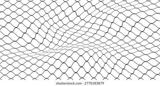 Curved net pattern. Seamless design for sportswear or equipment like soccer goals, volleyball nets, basketball hoops, hockey nets, and athletic gea
