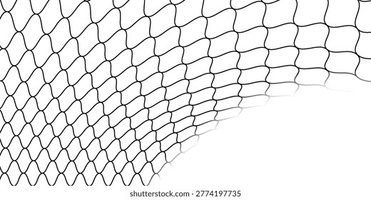 Curved net pattern. Seamless design for sportswear or equipment like soccer goals, volleyball nets, basketball hoops, hockey nets, and athletic gea