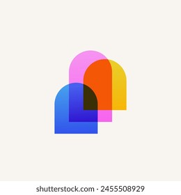 forma de ventana de puerta de nicho curvado logotipo colorido icono de Vector ilustración
