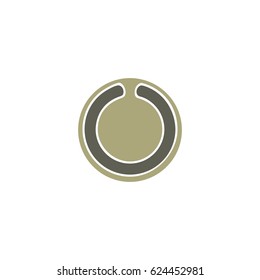 curved object in circle design logo vector