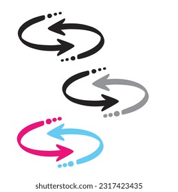 Curved, opposite arrows, vector, icon.