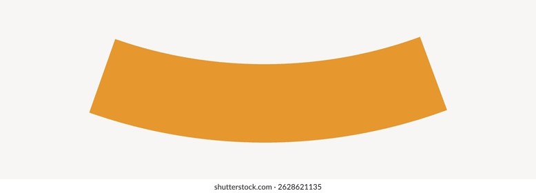 Forma naranja curvada sobre un fondo blanco. La forma naranja es simple y curvada. Este diseño curvo presenta un color naranja brillante, destacando sobre blanco. Vector de elementos gráficos.