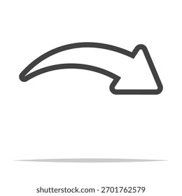 Icono de contorno curvo Vector transparente aislado
