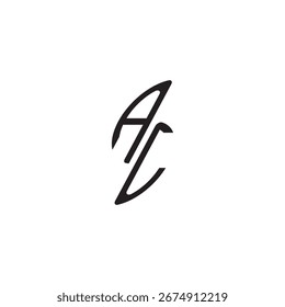 gekrümmte ovale Form Alphabet Initial Logo Vektor AL Gaming Monogramm Schwarzer Buchstabe