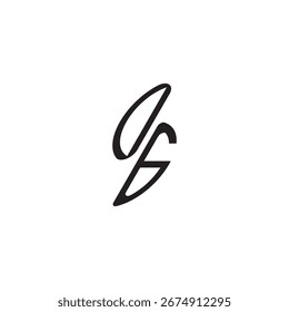 curved oval shape alphabet initial logo vector DG gaming monogram Black letter