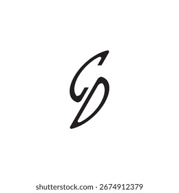 forma oval curva alfabeto logotipo inicial vetor CD jogo monograma Preto letra