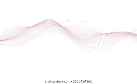 Curved, overlapping lines on white. Modern, soft-hued illustration.