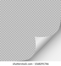 Curved page corner with shadow on a transparent background. Just insert your images. Vector illustration